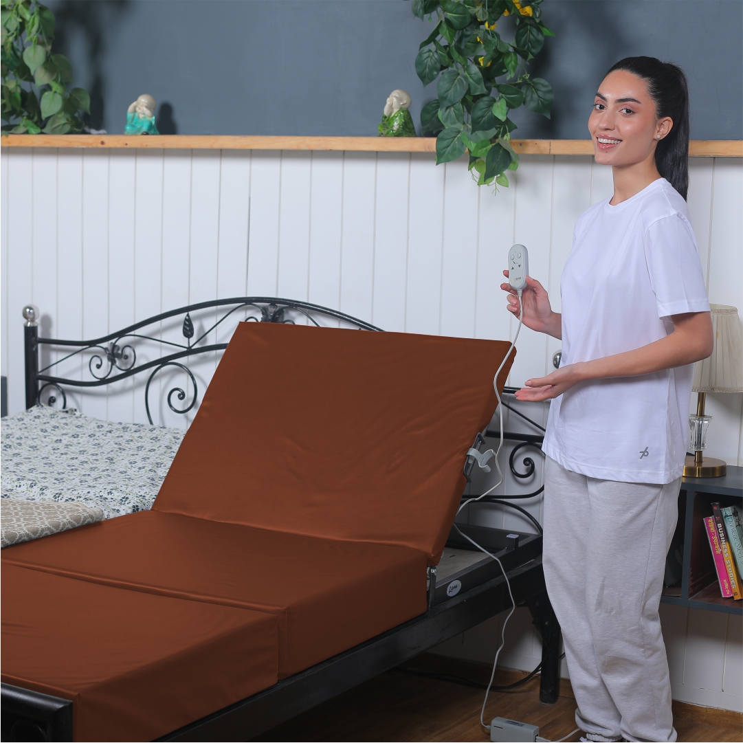 Orthopedic Support Motorized Recliner Tan Brown