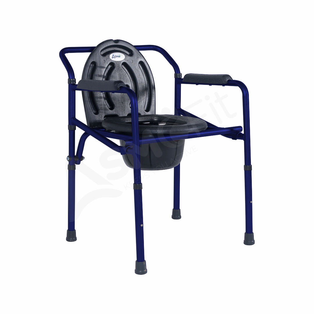 Commode Chair Without Wheels (Blue)