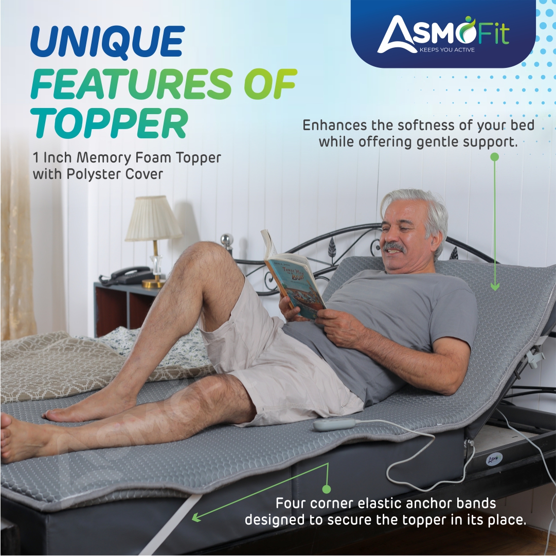 Orthopedic Support Motorized Recliner with topper grey