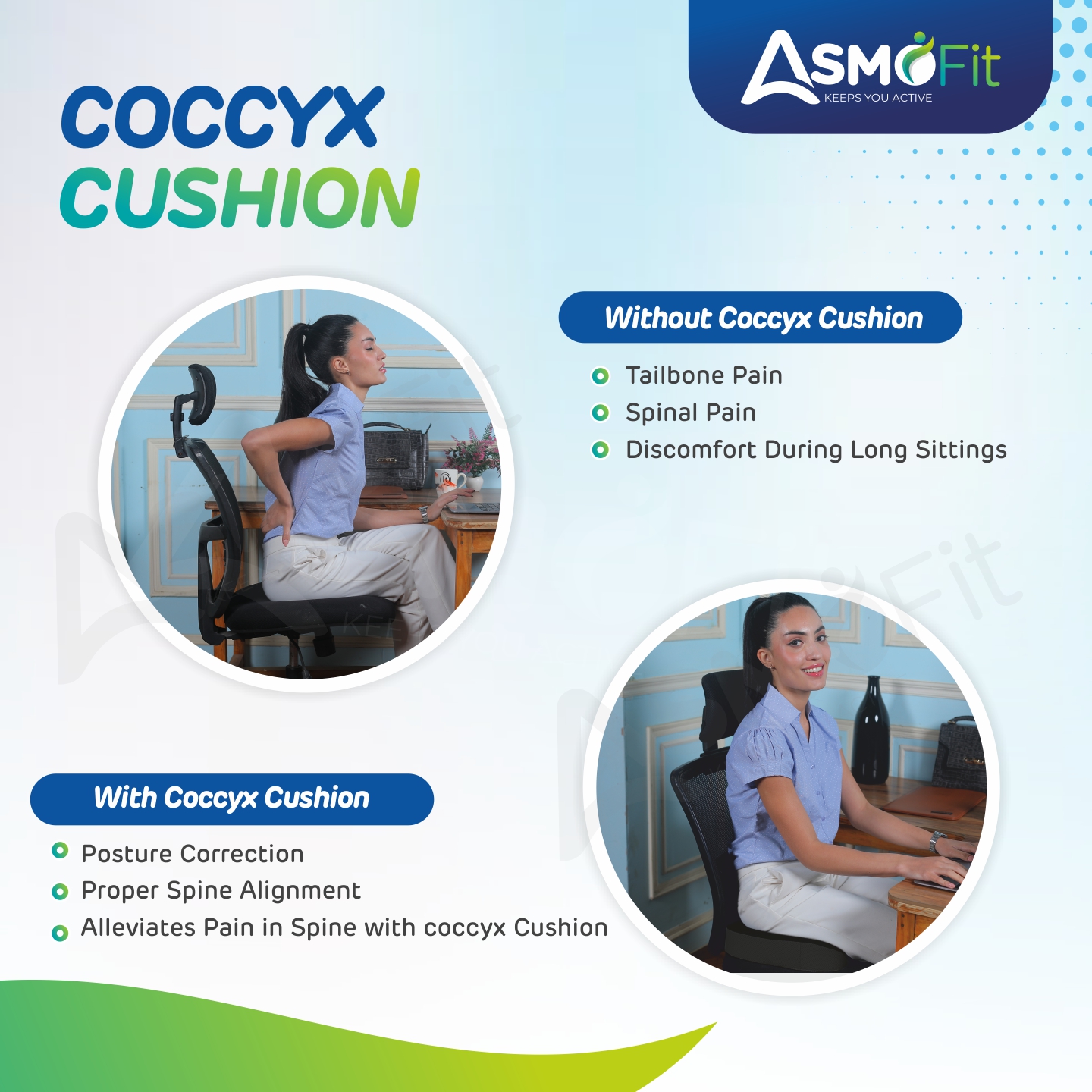 Coccyx Black - PU Foam