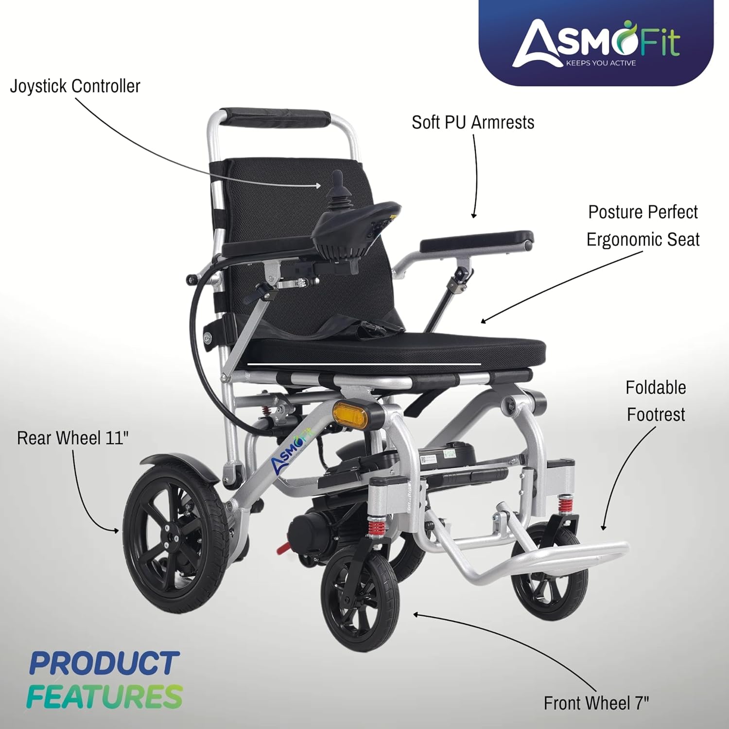 Asmofit Alupro Aluminium Electric Wheelchair