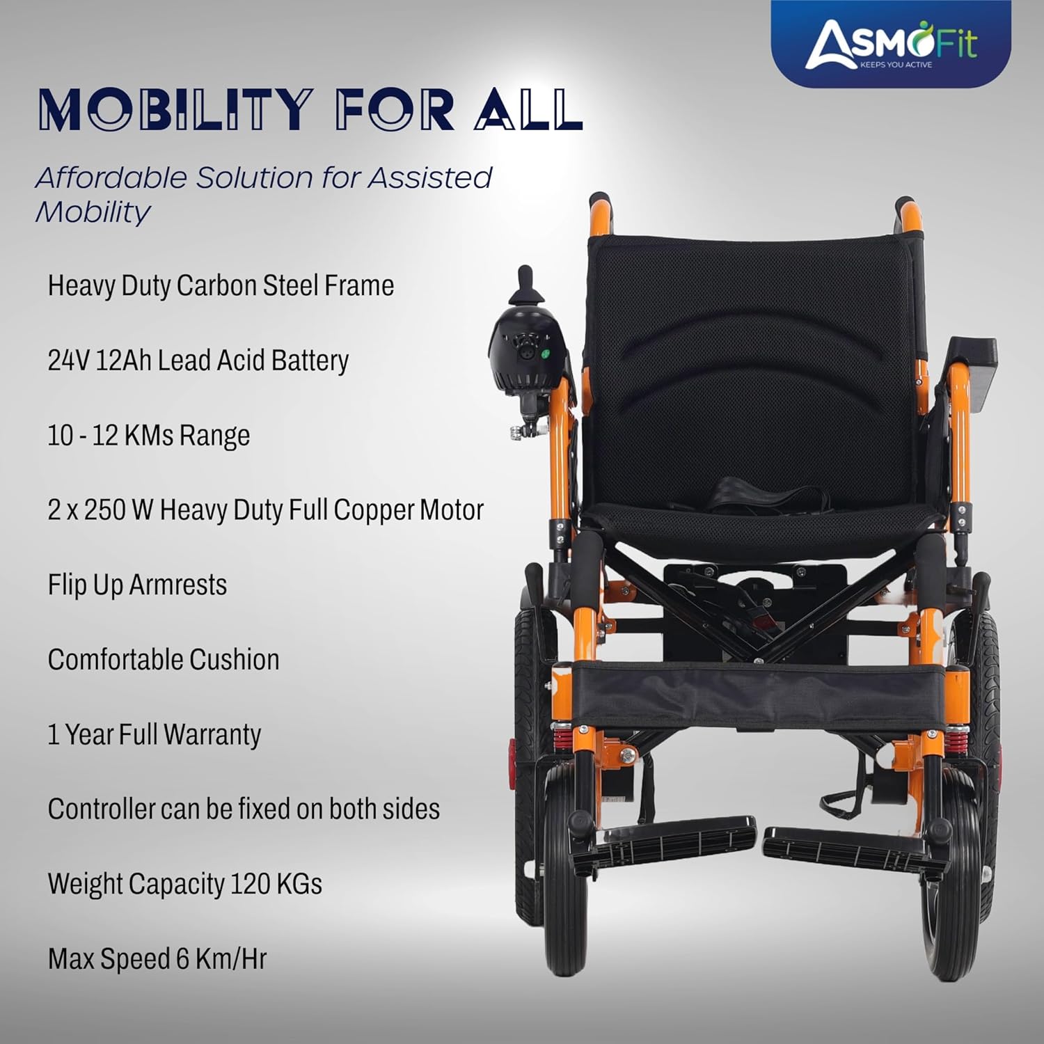 Asmofit Zipmax Foldable Electric Wheelchair